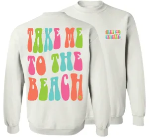 2582 To the Beach Sweatshirt LS-White