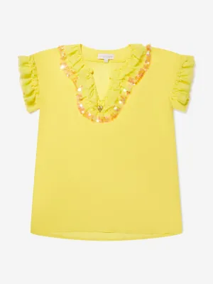 Angels Face Girls Irena Sequin Kaftan in Yellow