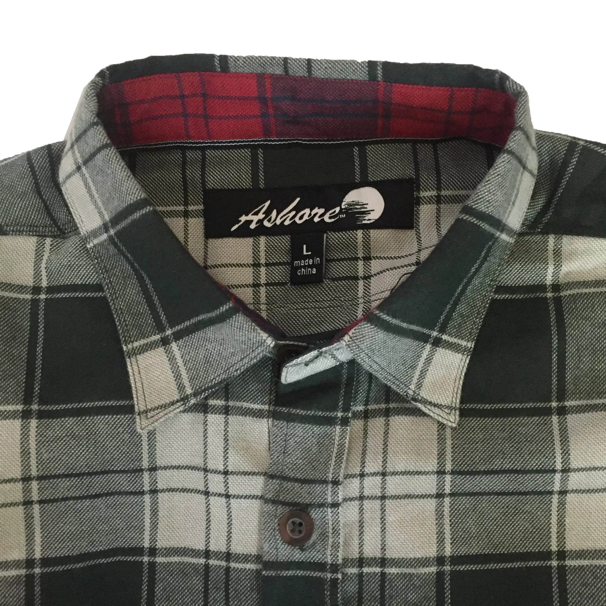 ASHORE Men Hot Sale Cotton/Poly Cotton Green Block Plaid Shirt