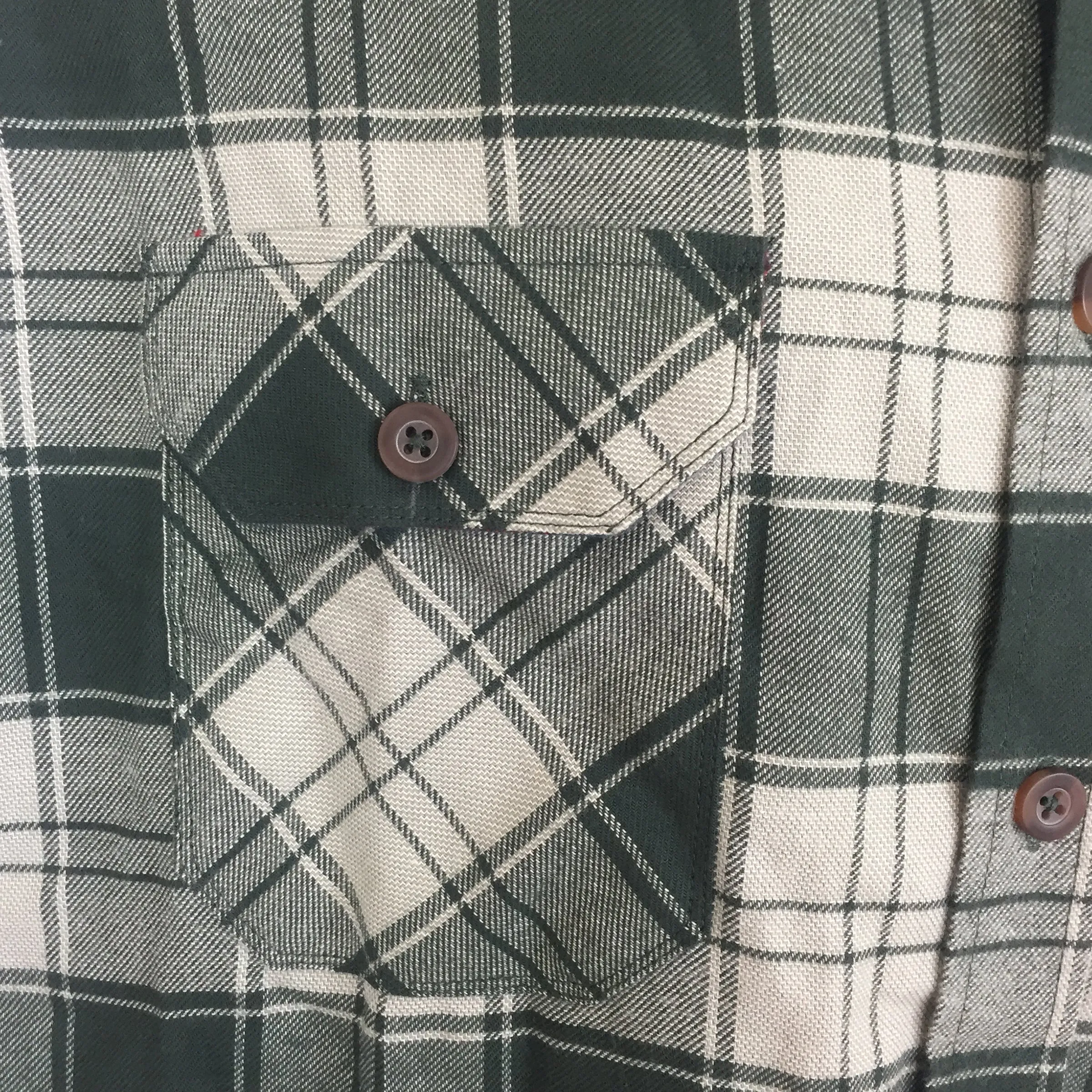 ASHORE Men Hot Sale Cotton/Poly Cotton Green Block Plaid Shirt