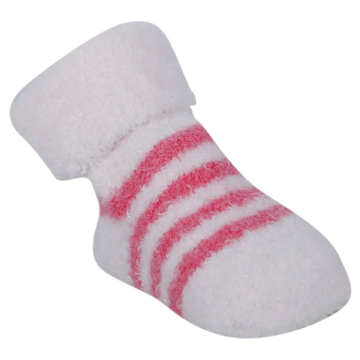 Baby Moo Lady Bug Stripes Soft Socks Booties Pack of 2 - Pink, White