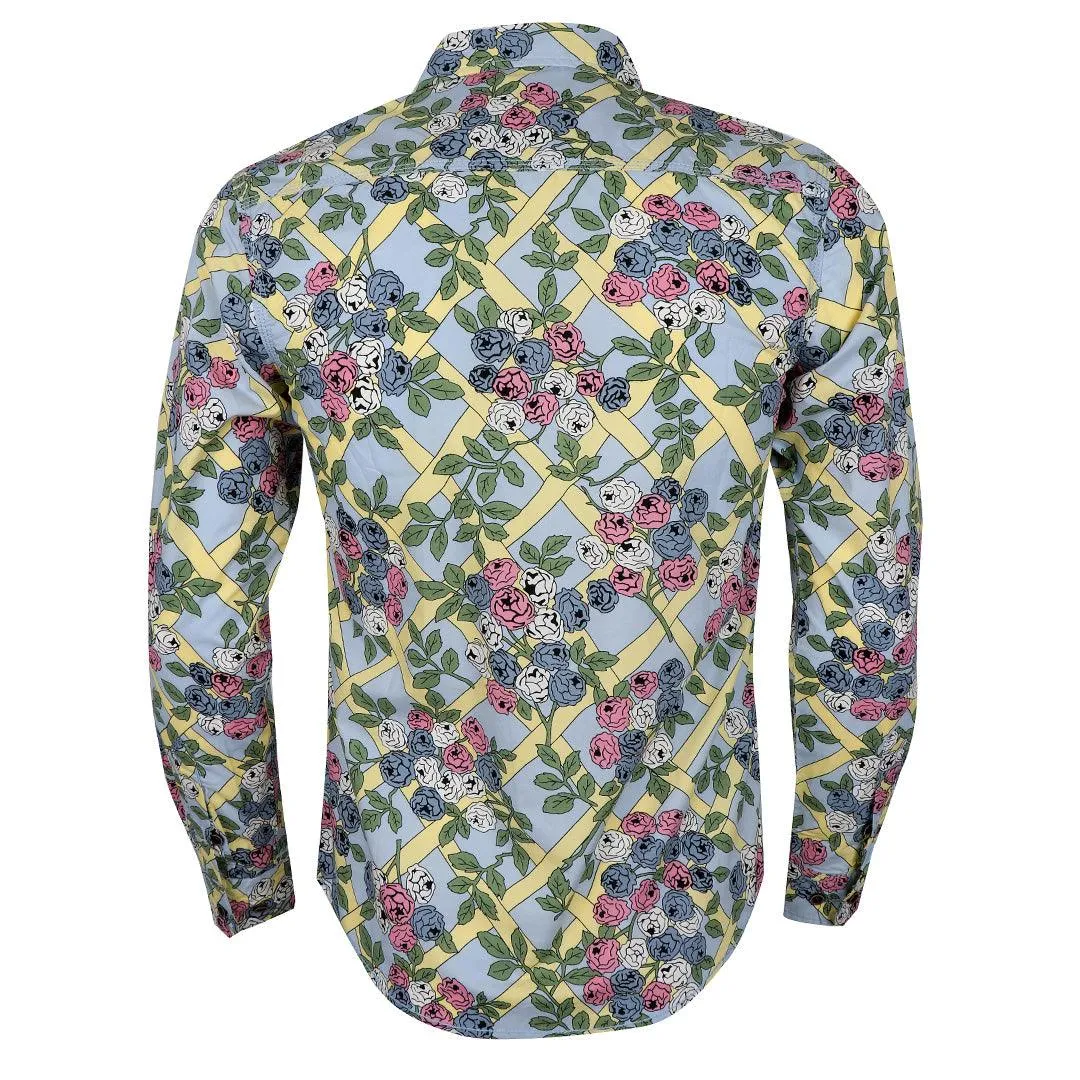 Badgley Rich Closet Floral Print Long Sleeve Shirt