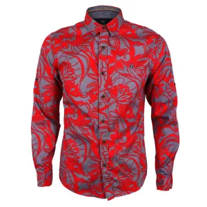 Bajiel Trust Cotton Red Long Sleeve Regal Shirt