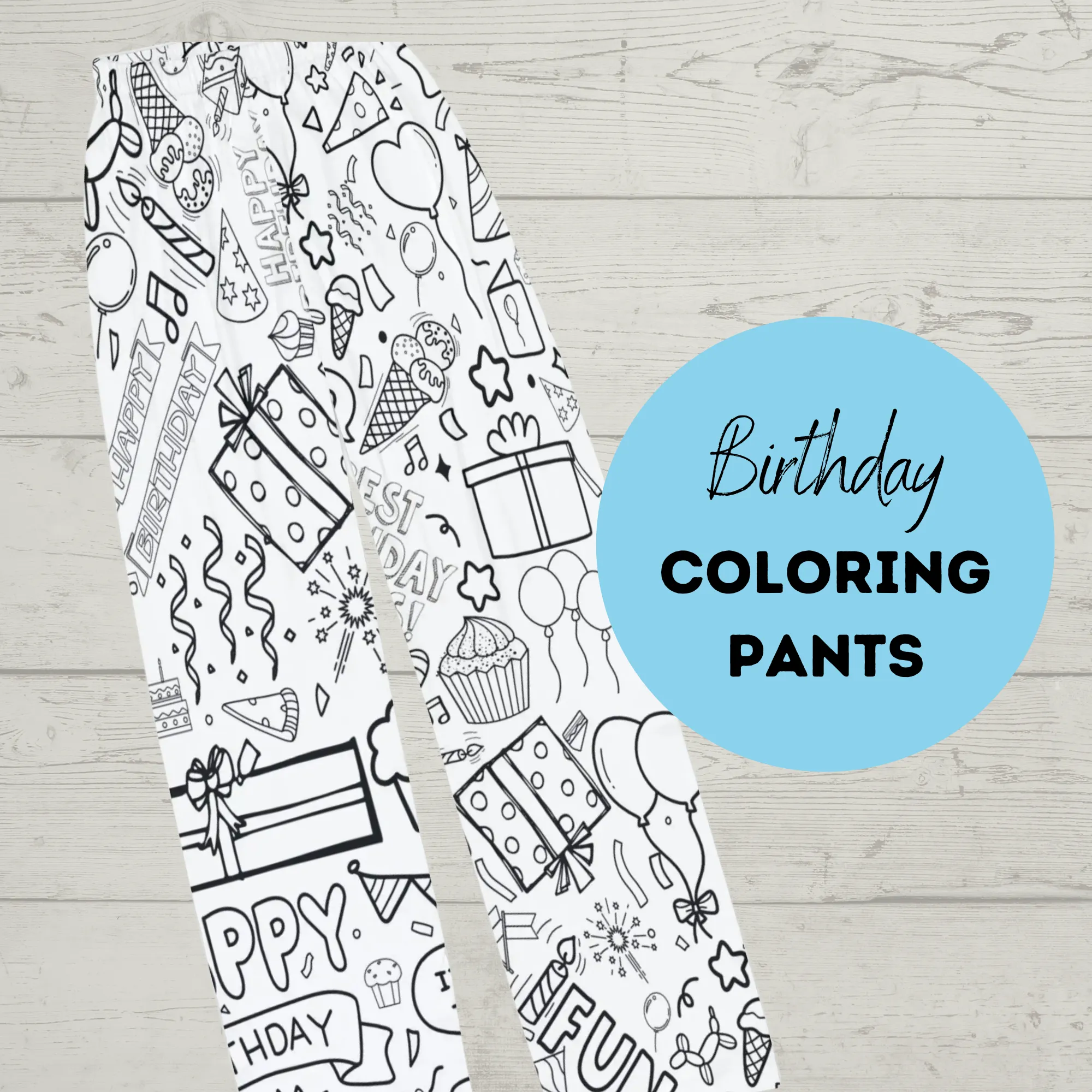 Birthday Coloring Pajama Pants