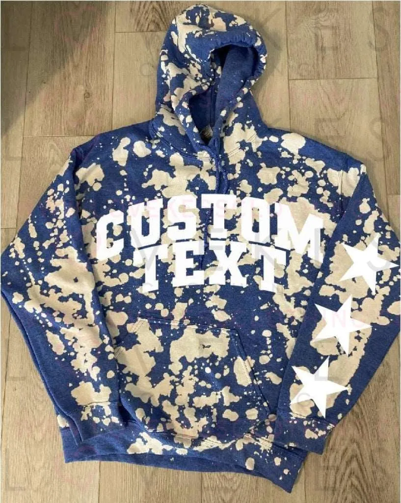 Bleached College Hoodie with Star Sleeve