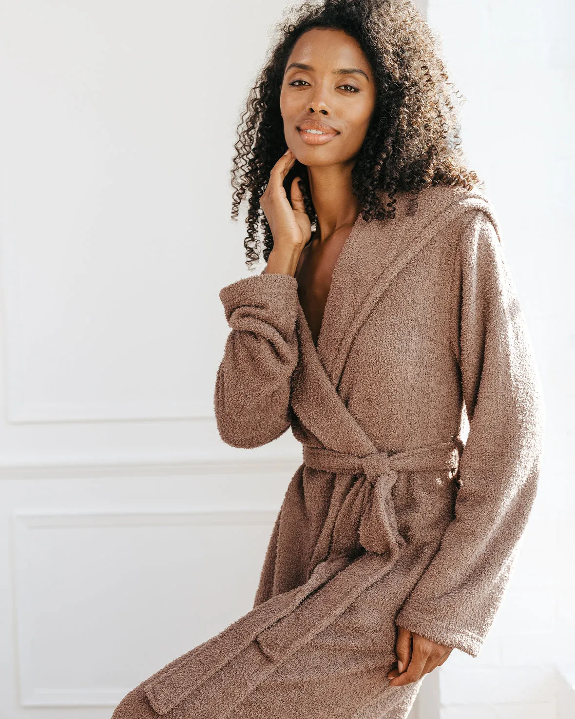 Bouclé Knit Dressing Gown