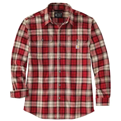 Carhartt 106356 Men's Loose Fit Heavyweight Flannel Long-Sleeve Plaid Shirt