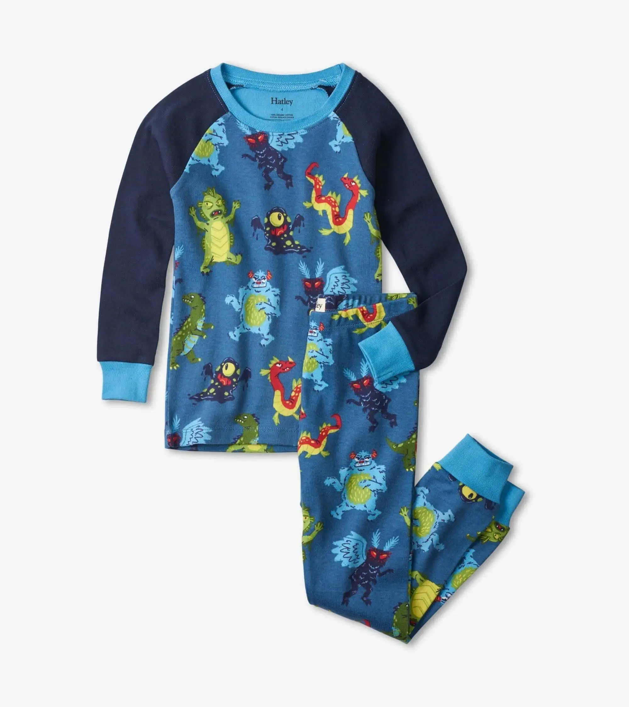 Creepy Cryptids Organic Cotton Raglan Pajama Set | Hatley