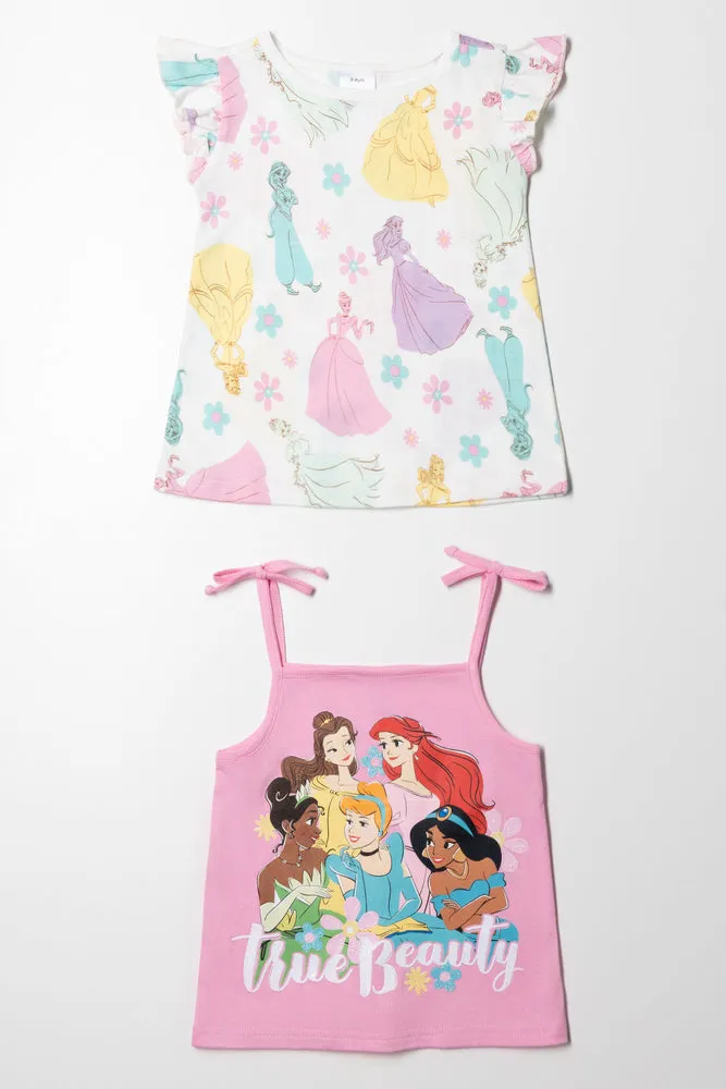 Disney Princess 2 Pack   Tshirt Pink