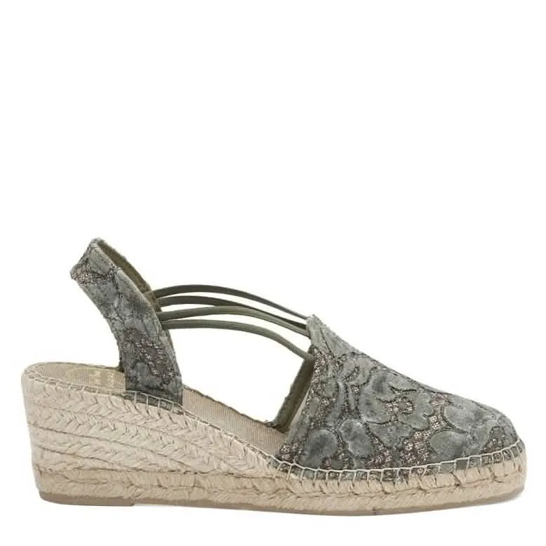 Embroidered Cotton Blend Wedge Espadrille for Women - Tania-JA