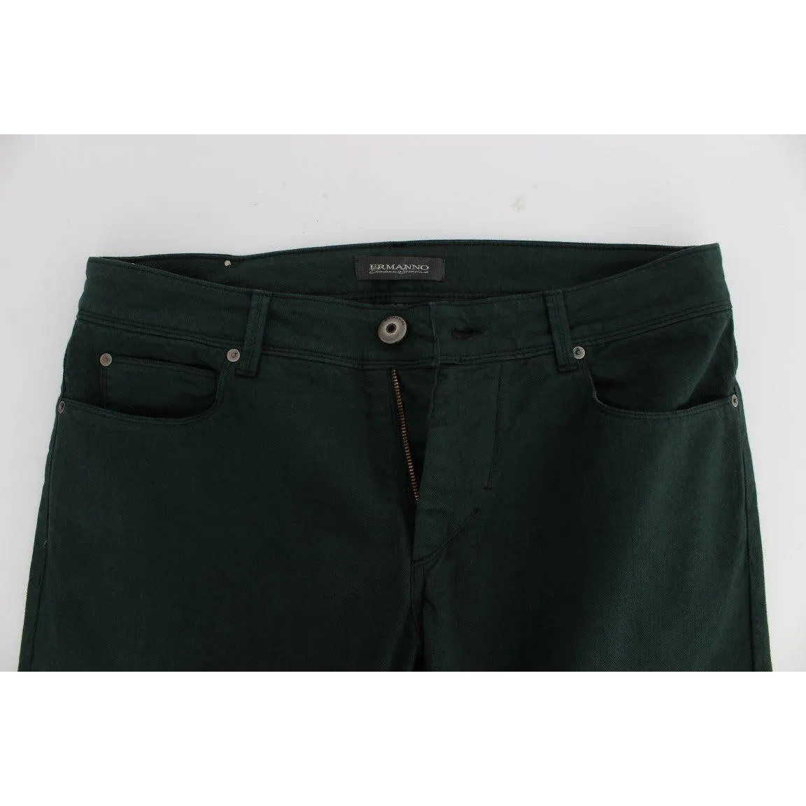 Ermanno Scervino Chic Green Straight Cut Jeans