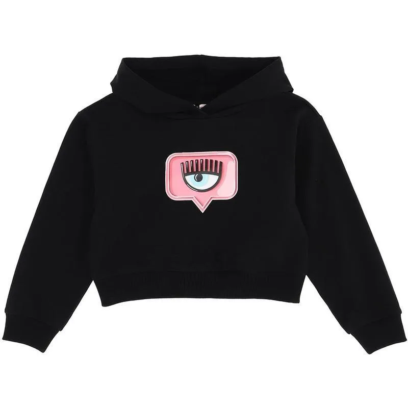 Girls Black 'Eye' Hoodie