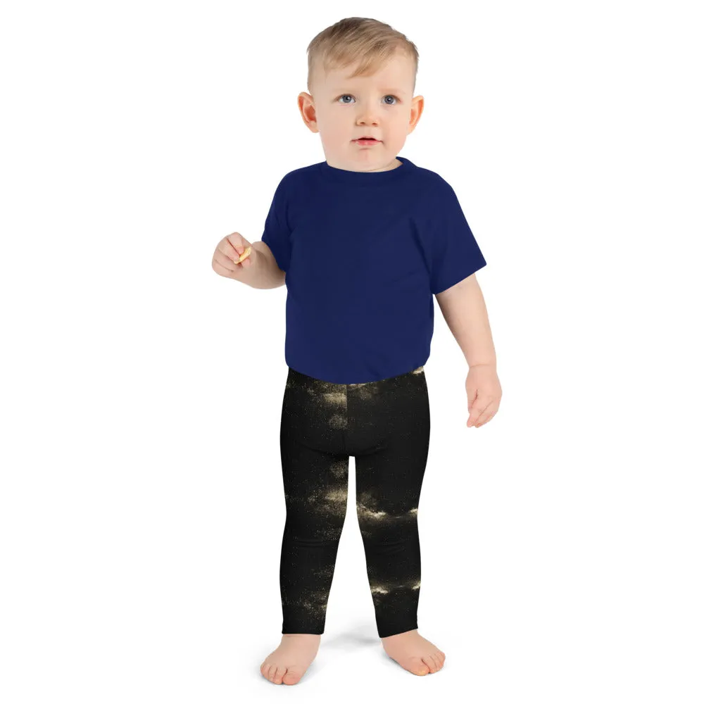 Golden Galaxy Kid's Leggings, Space Galaxies Girl's or Boy's Premium Tights-Made in USA/EU/MX