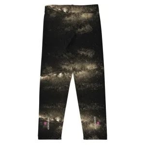 Golden Galaxy Kid's Leggings, Space Galaxies Girl's or Boy's Premium Tights-Made in USA/EU/MX