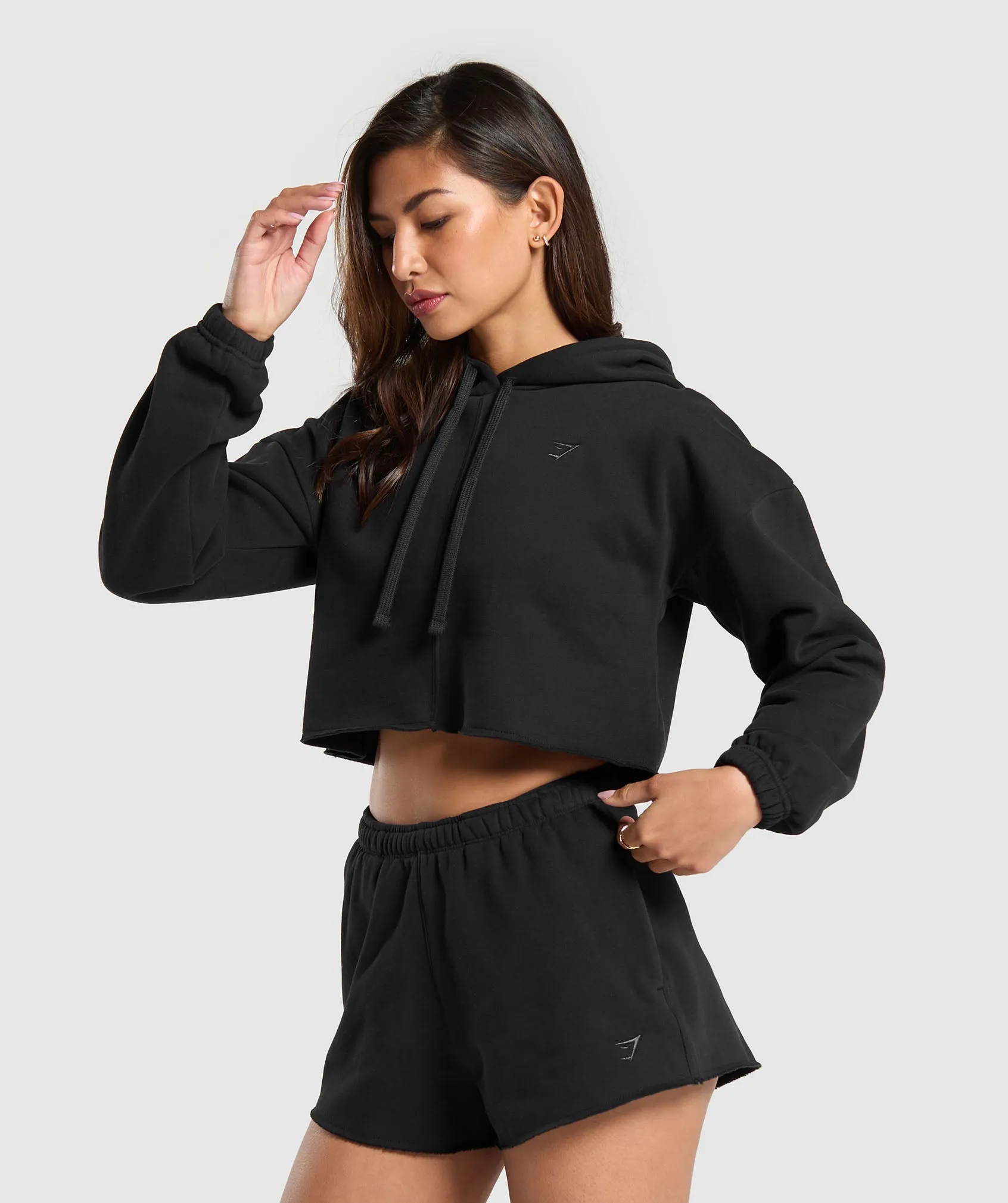 Gymshark Fleece Crop Pullover - Black