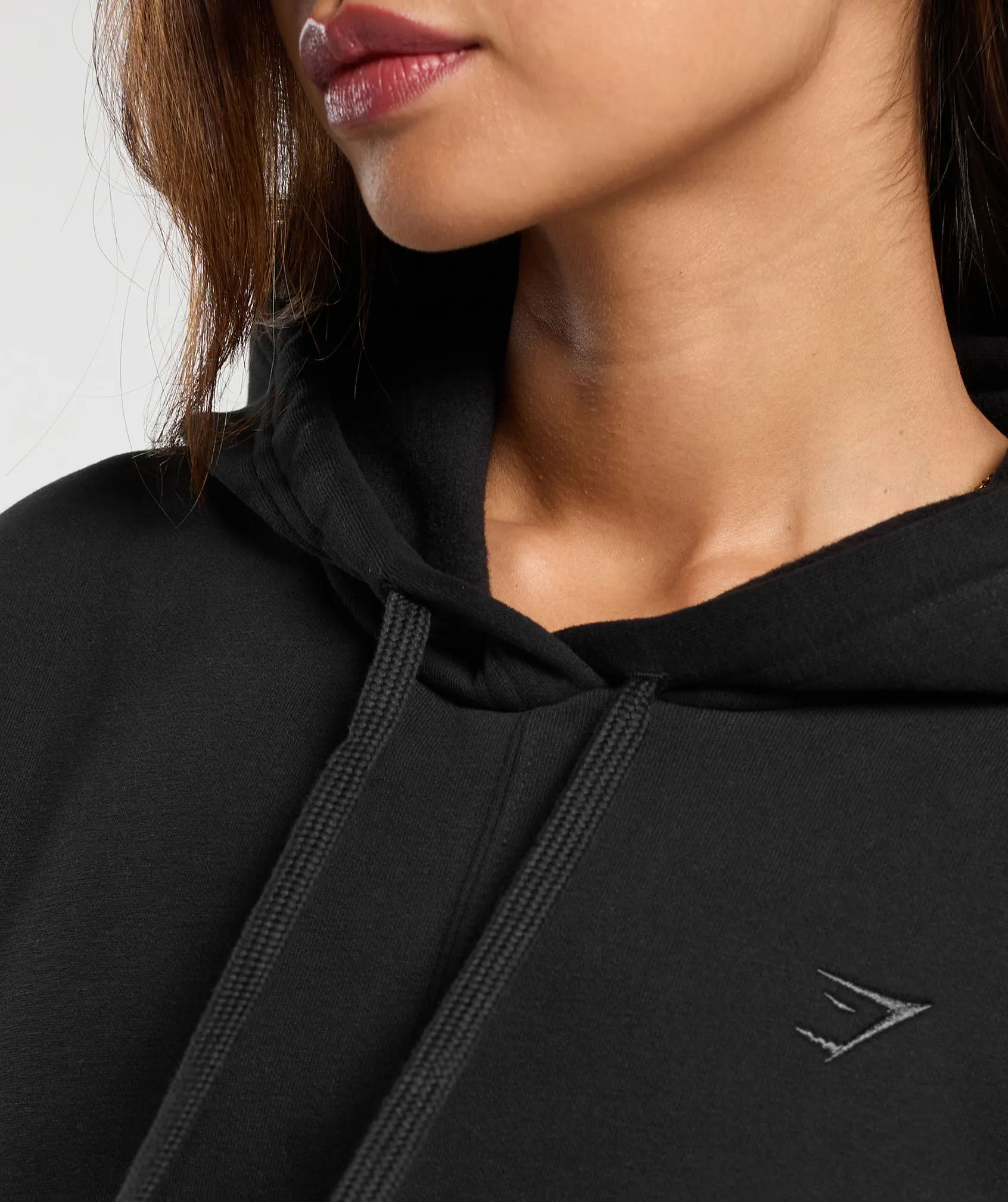 Gymshark Fleece Crop Pullover - Black