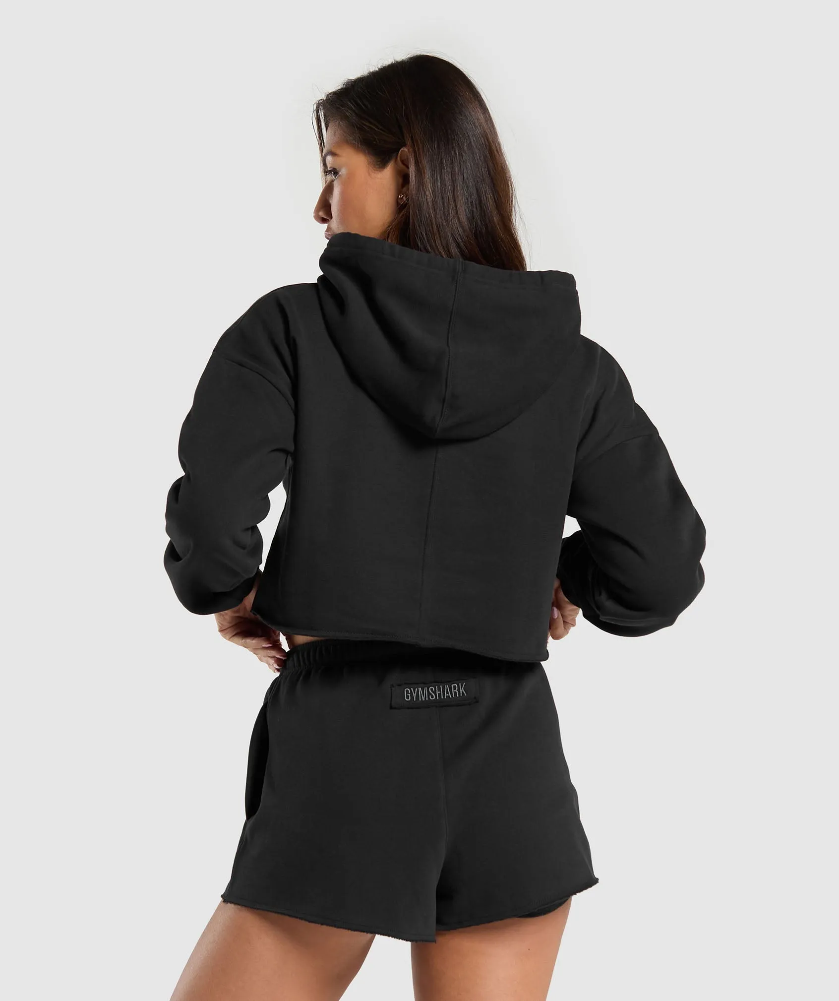 Gymshark Fleece Crop Pullover - Black