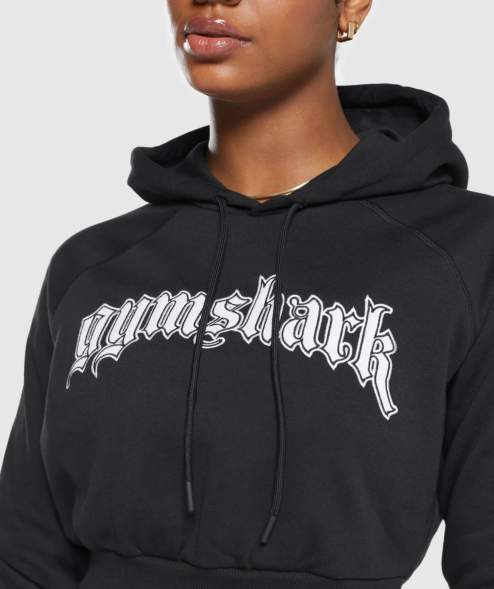 Gymshark Heavy Flex Cropped Hoodie - Black