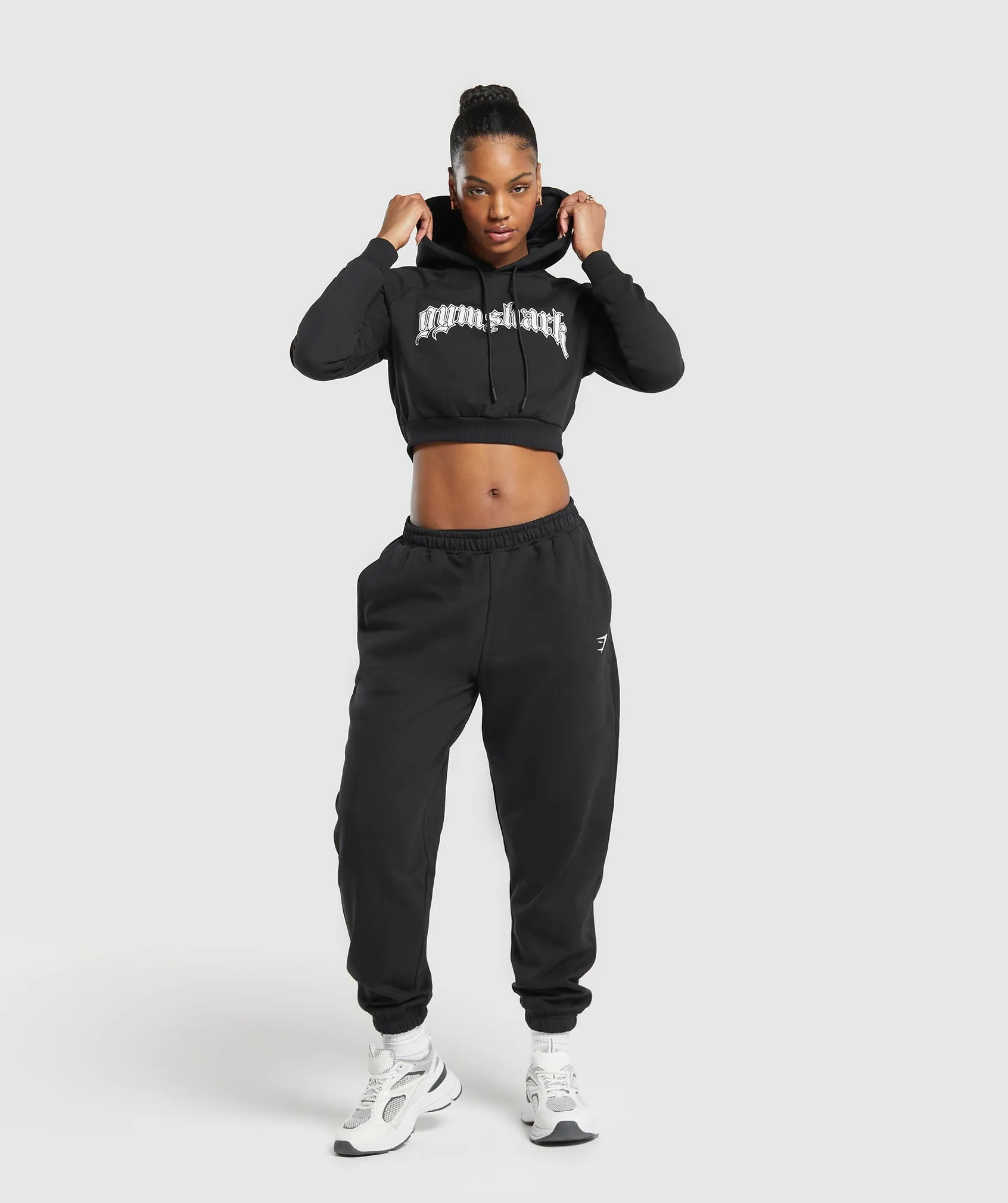 Gymshark Heavy Flex Cropped Hoodie - Black