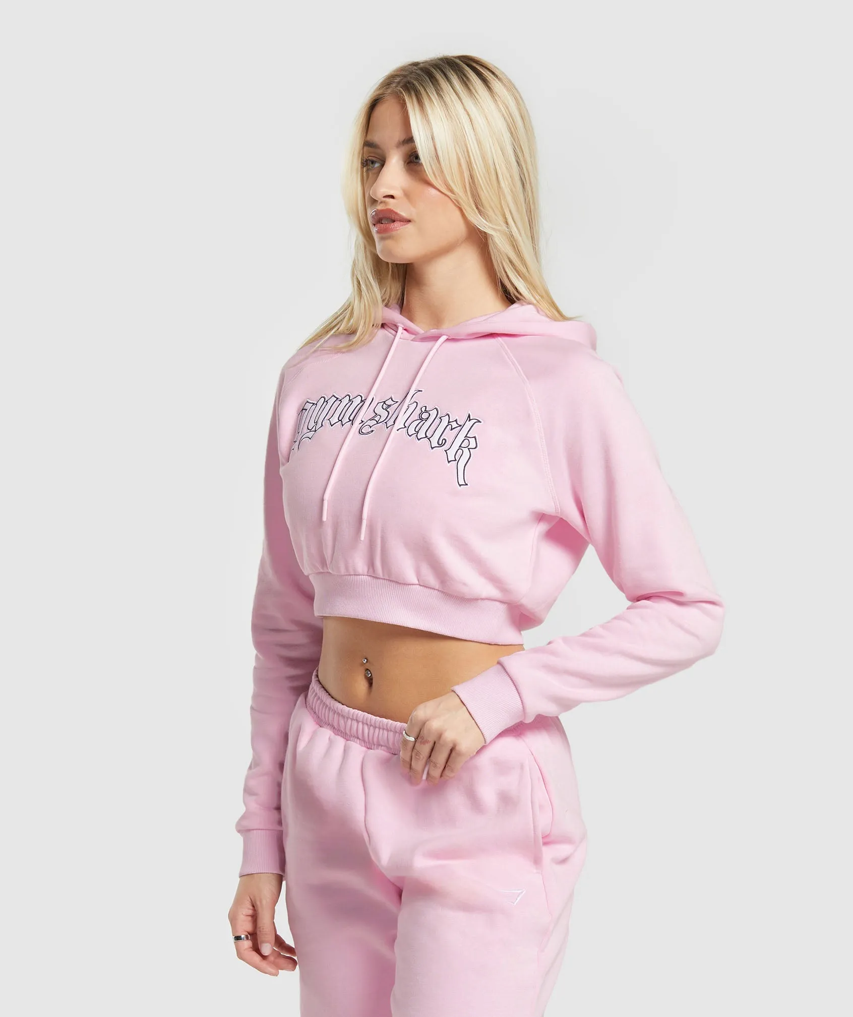 Gymshark Heavy Flex Cropped Hoodie - Dolly Pink