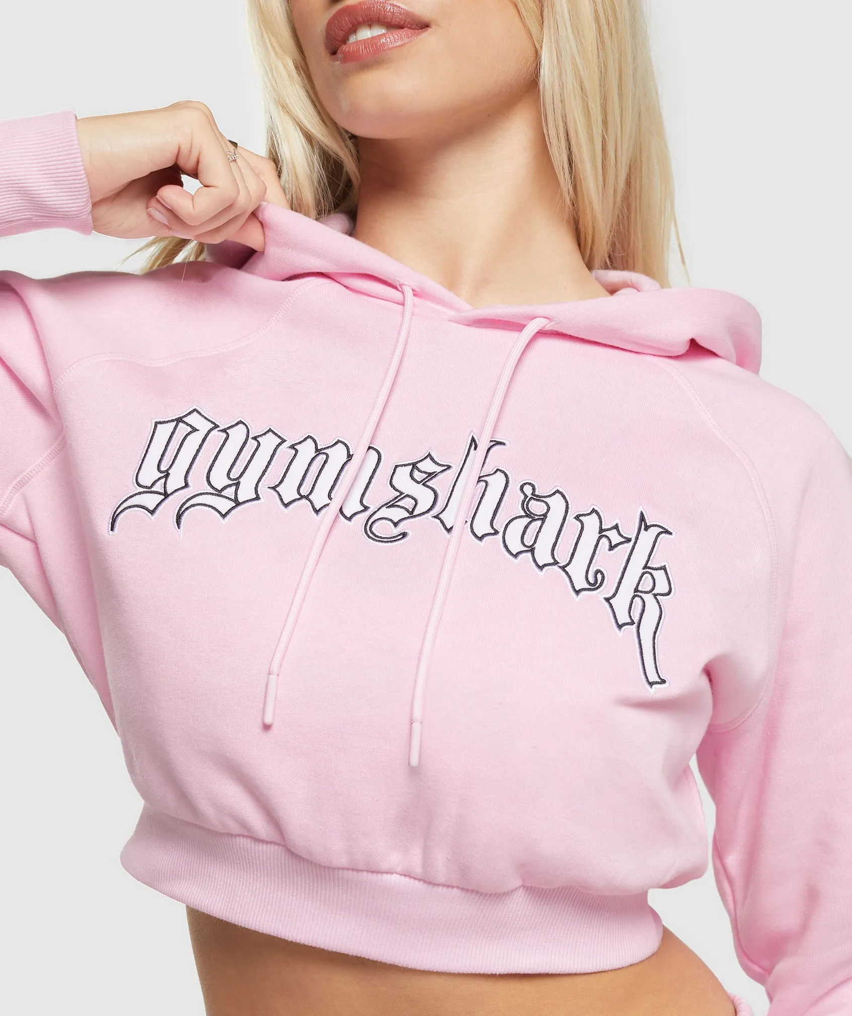 Gymshark Heavy Flex Cropped Hoodie - Dolly Pink