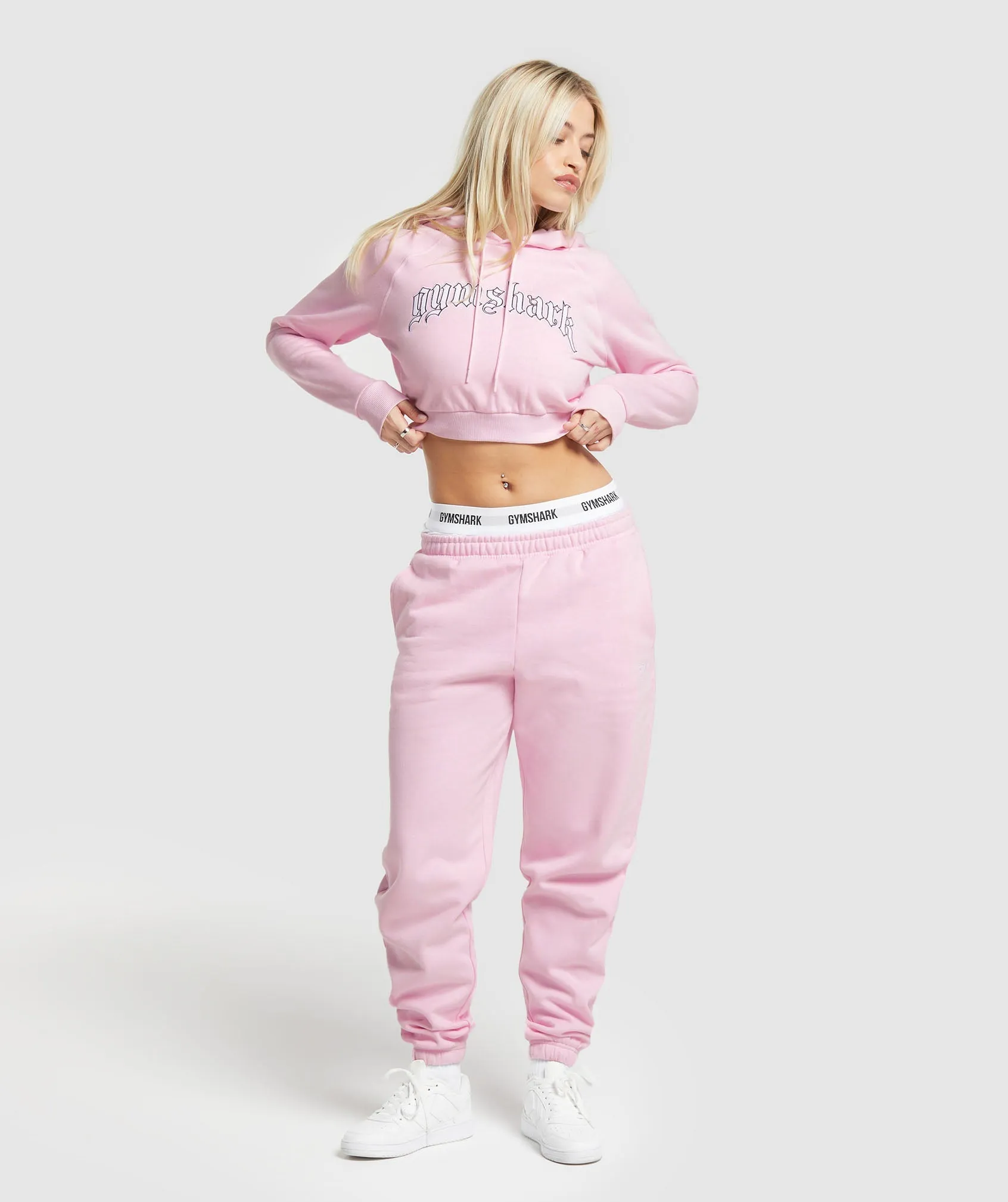 Gymshark Heavy Flex Cropped Hoodie - Dolly Pink