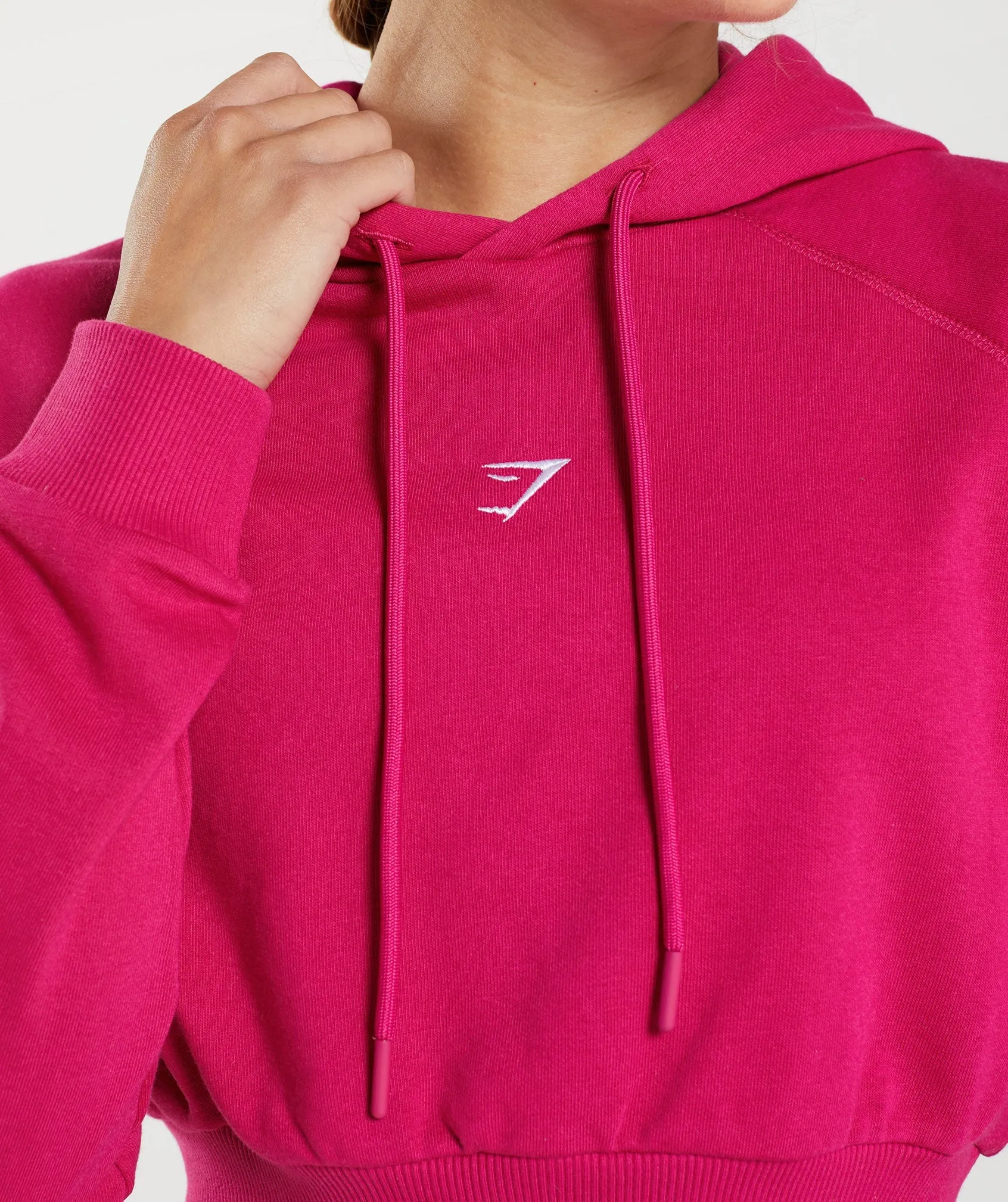 Gymshark Training Cropped Hoodie - Magenta Pink