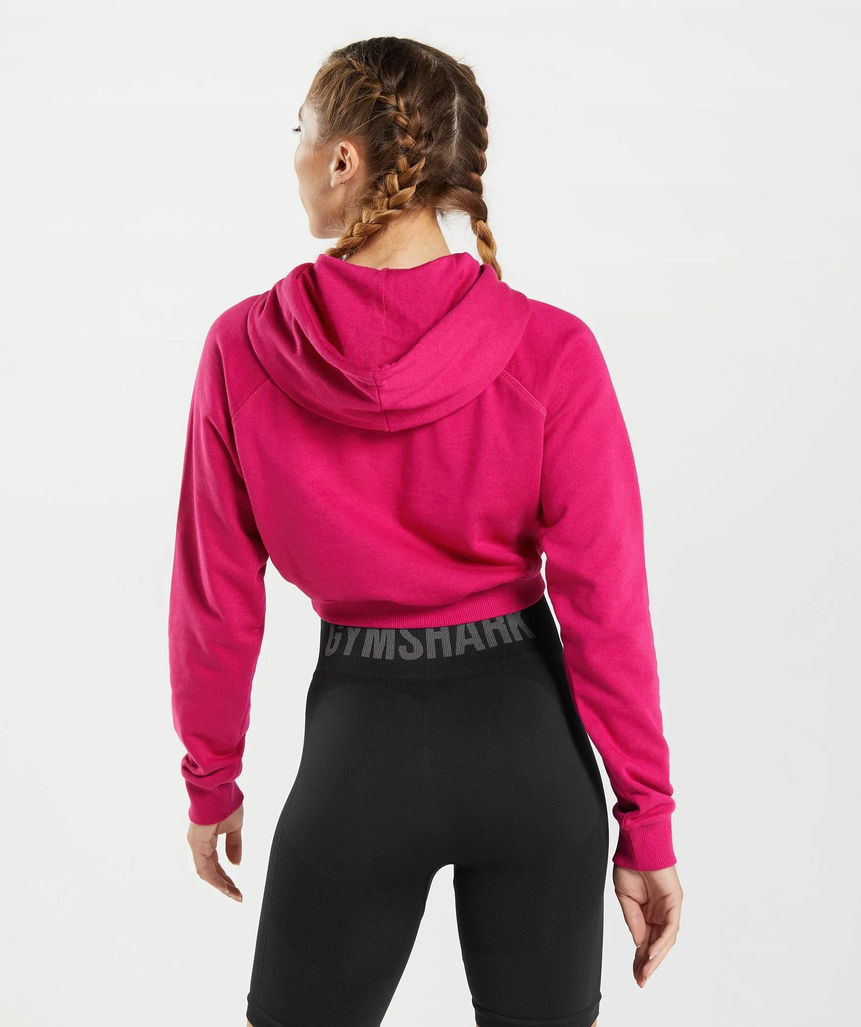 Gymshark Training Cropped Hoodie - Magenta Pink