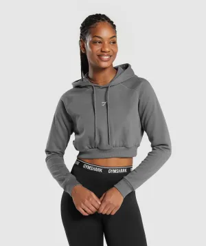 Gymshark Training Fleece Cropped Hoodie - Brushed Grey