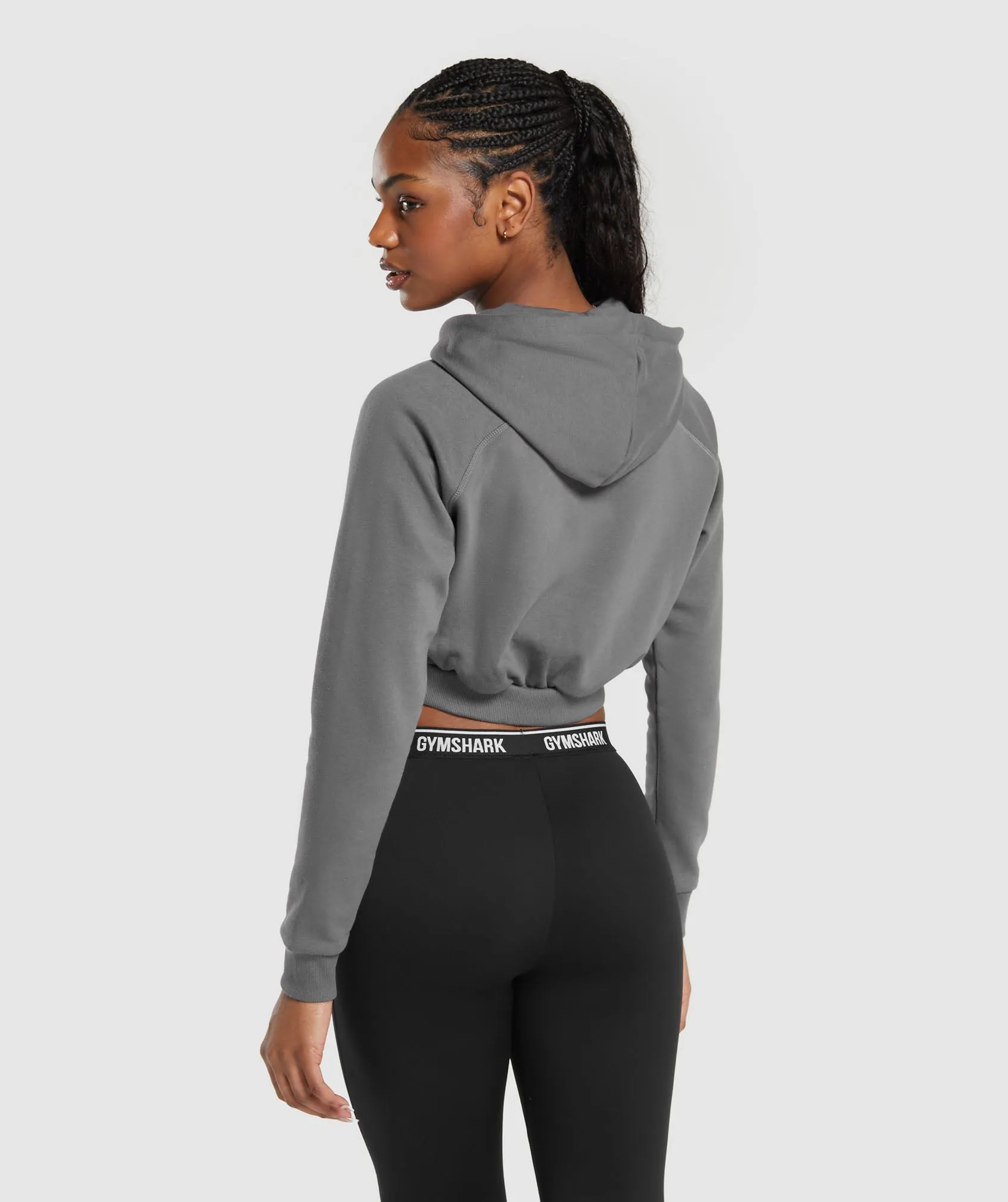 Gymshark Training Fleece Cropped Hoodie - Brushed Grey