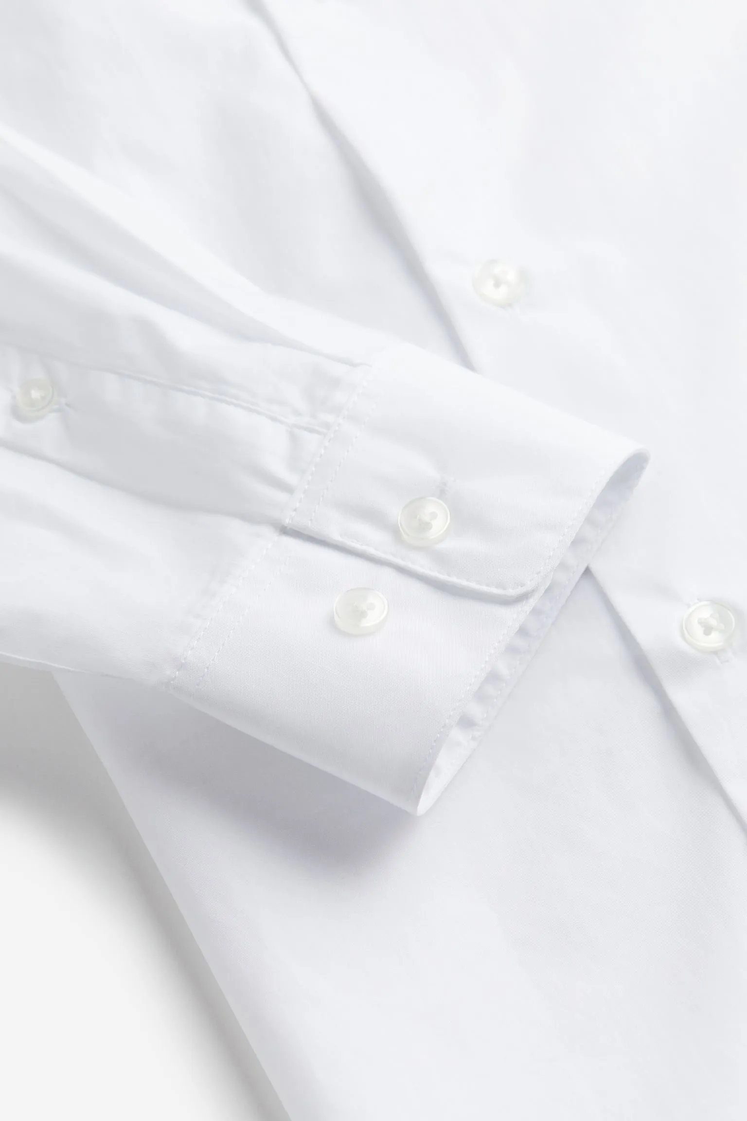 H&M Regular Fit Poplin Shirt, white