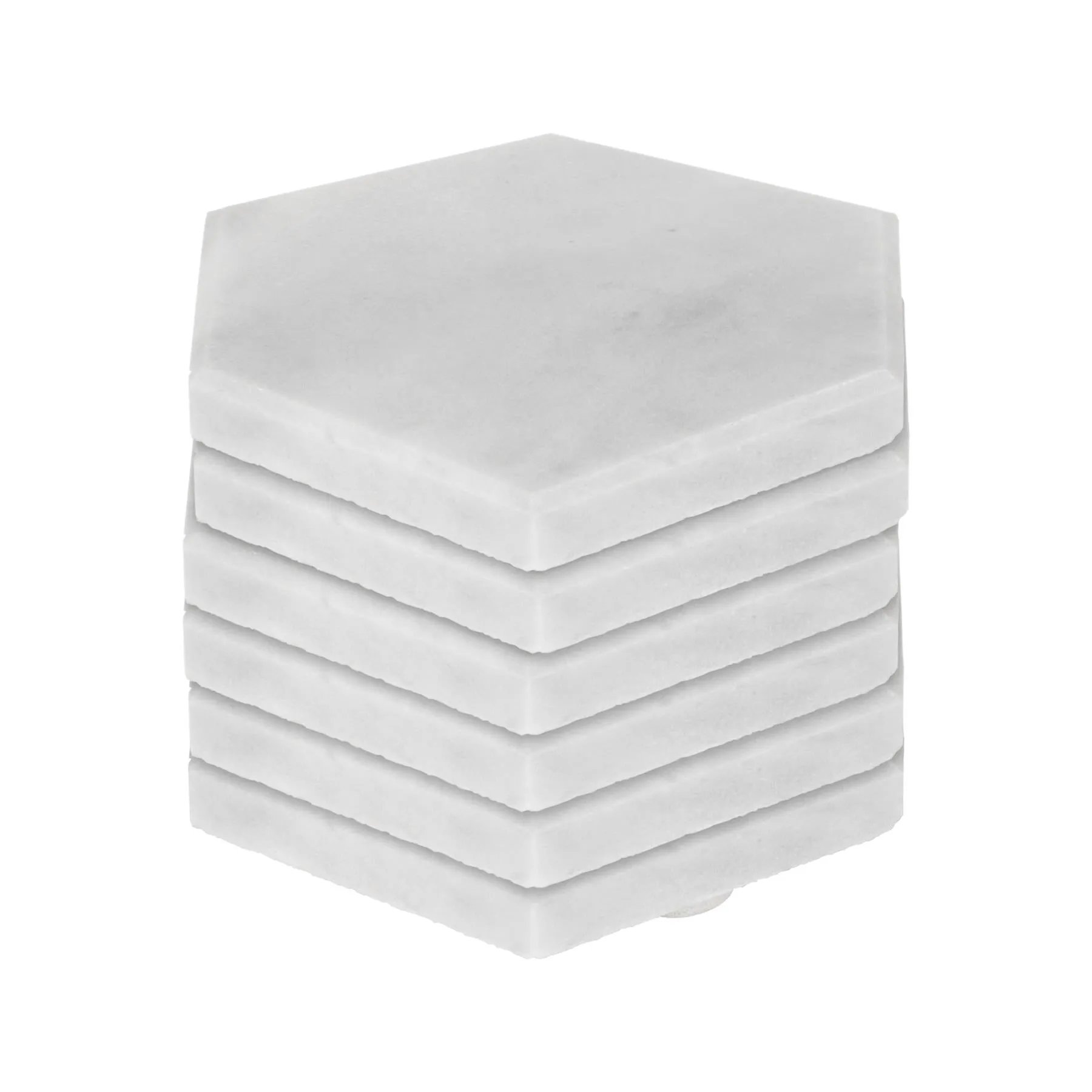 Hexagonal Marble Coasters - Pack of Six - By Argon Tableware