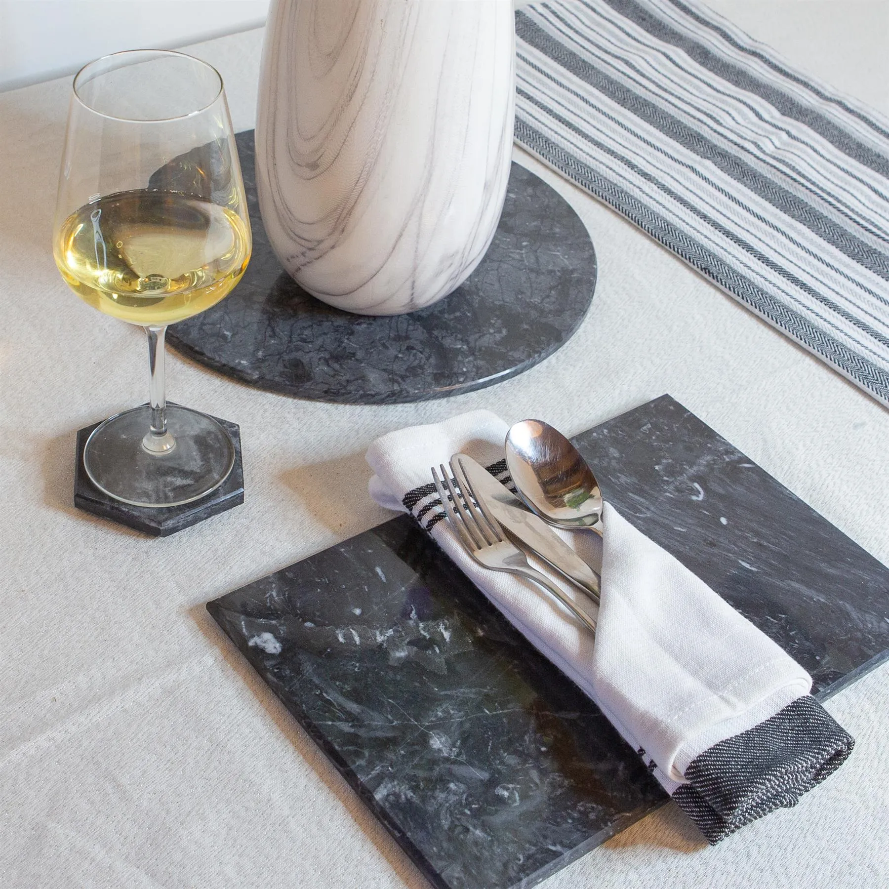 Hexagonal Marble Coasters - Pack of Six - By Argon Tableware