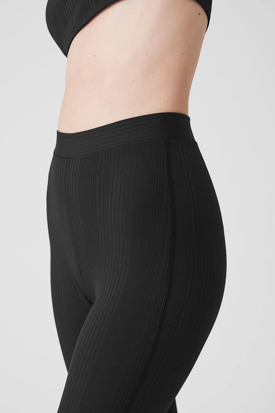 High-Waist 7/8 Run It Back Legging - Black