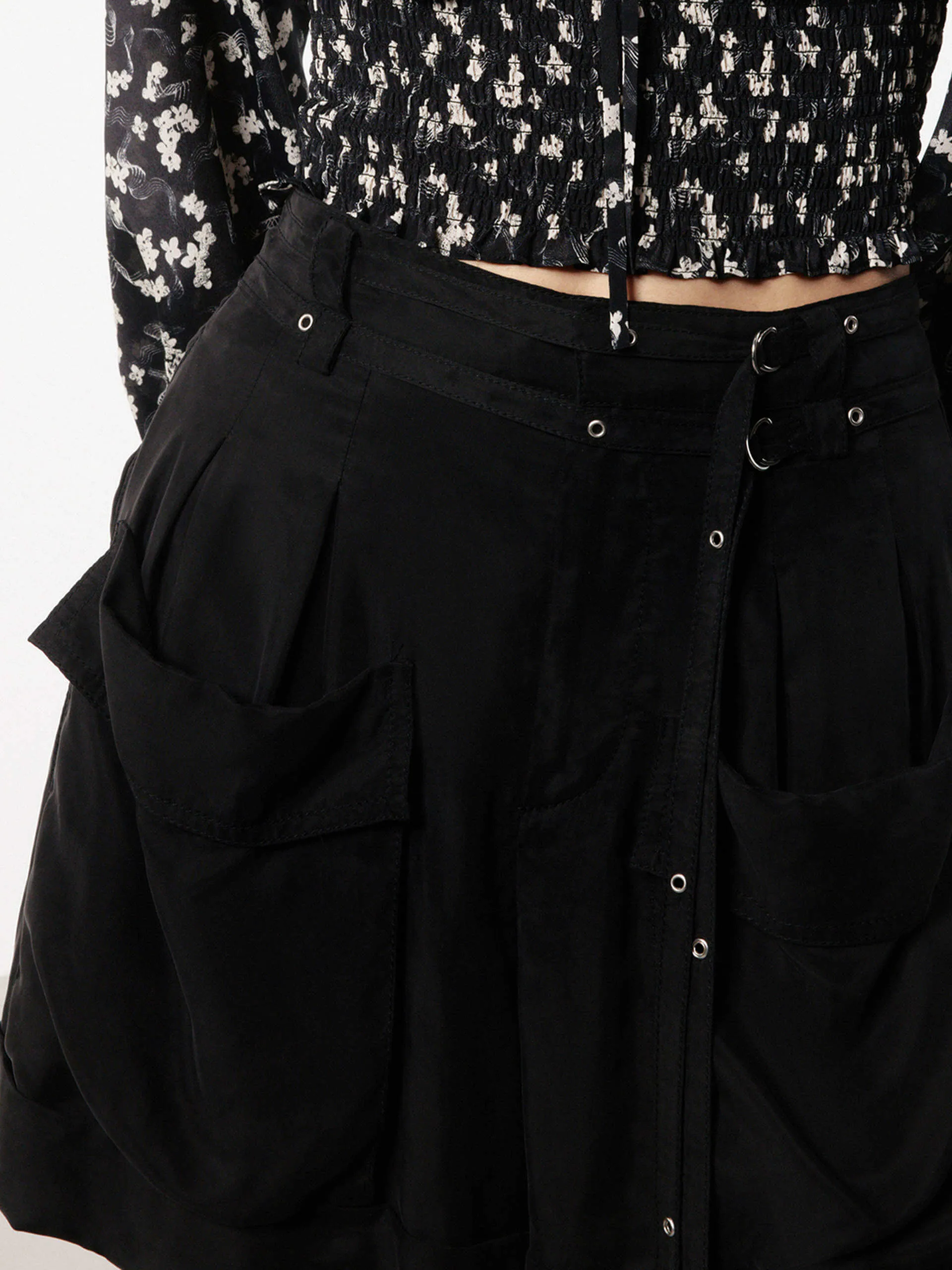 High waist Belt Shorts