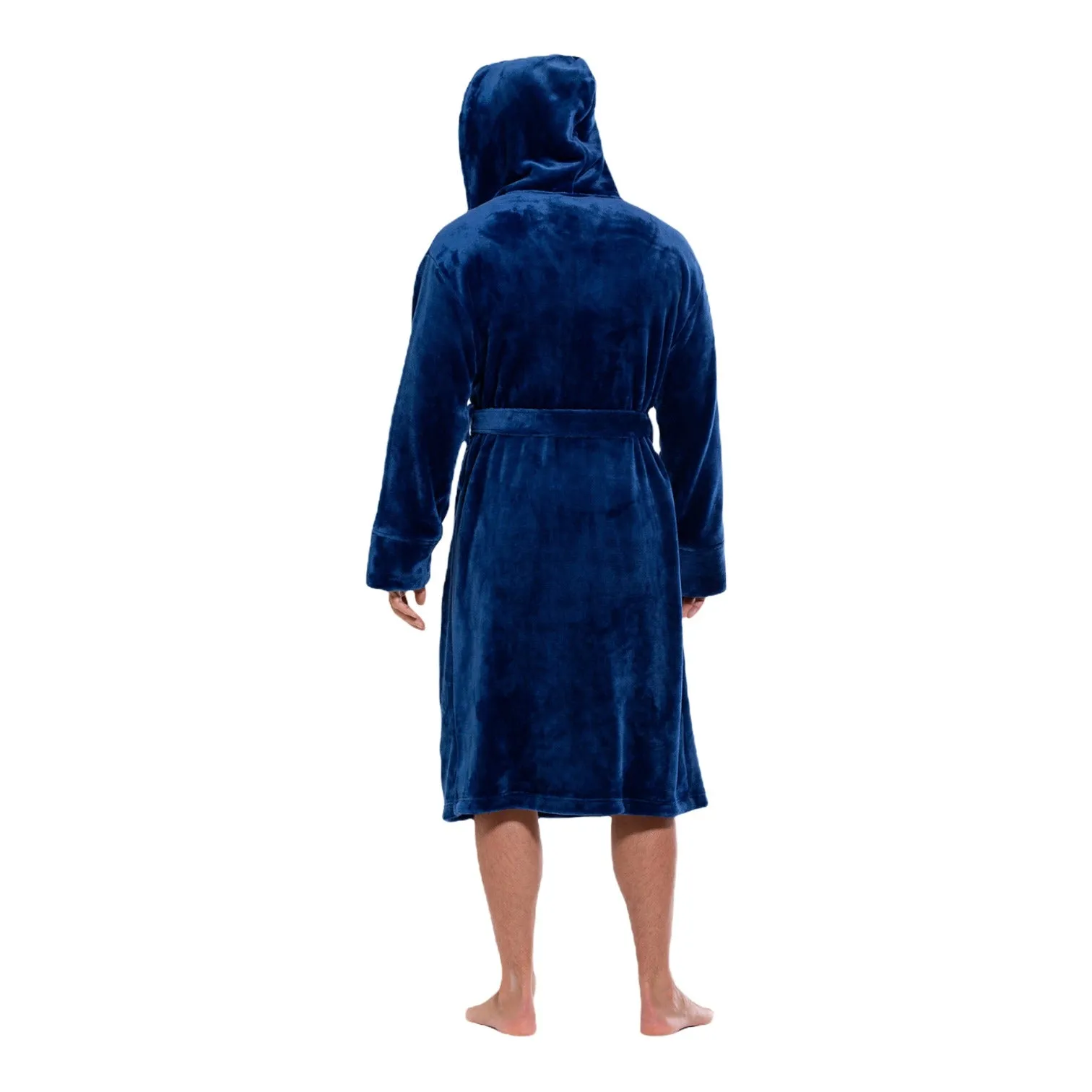 Hooded Plush Bathrobe for Men