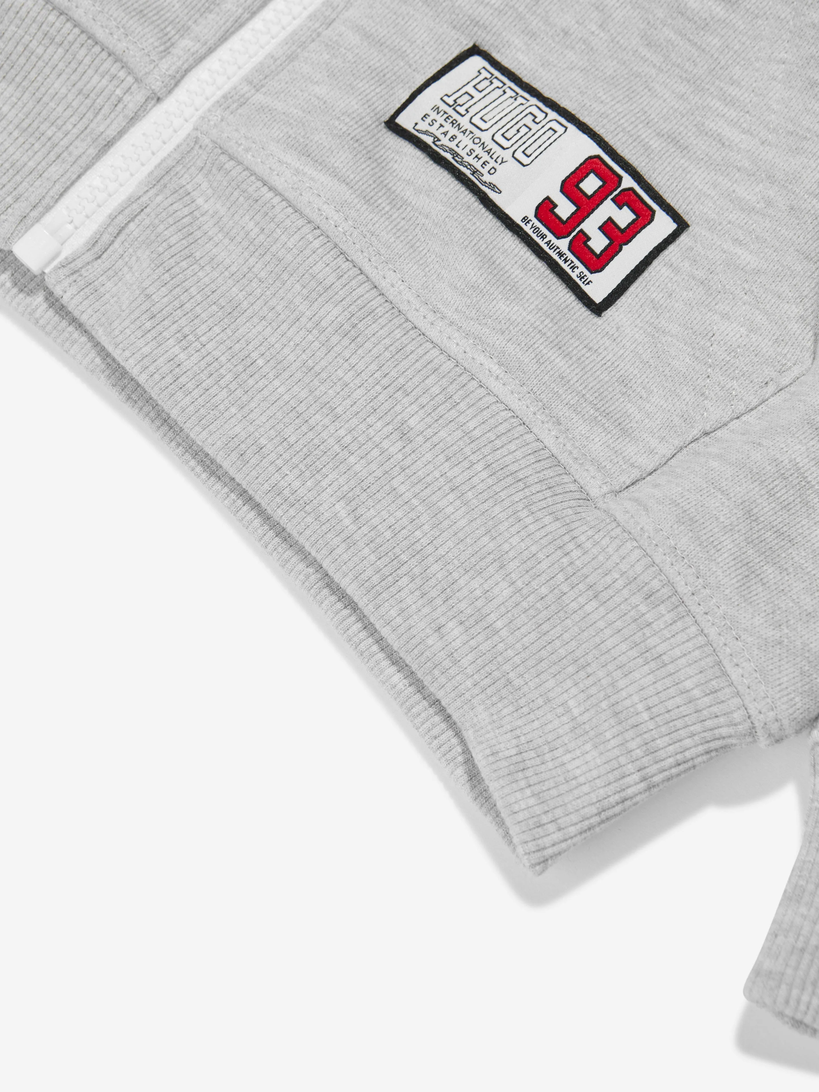 Hugo Boys Logo Zip Up Top in Grey