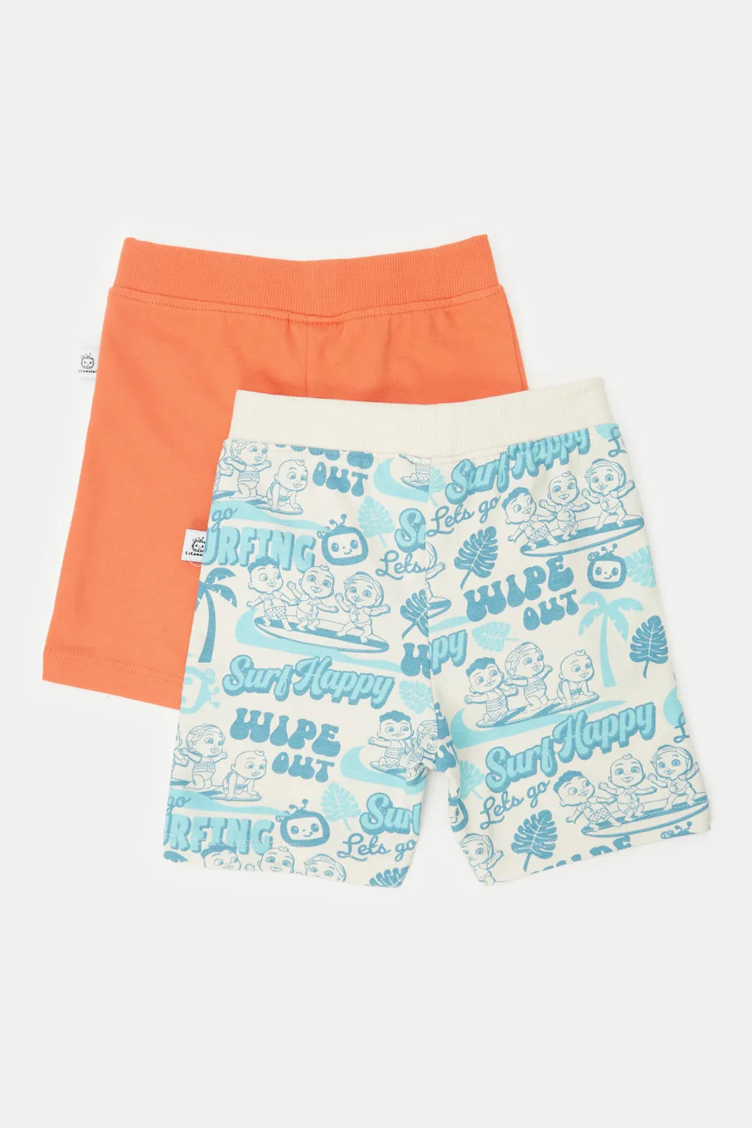 Infant Boys Orange And Cream Active Shorts Set (2 Piece)