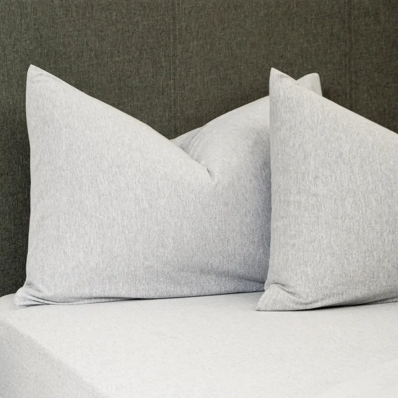 Jersey Knit Pillowcase Pair Grey Melange