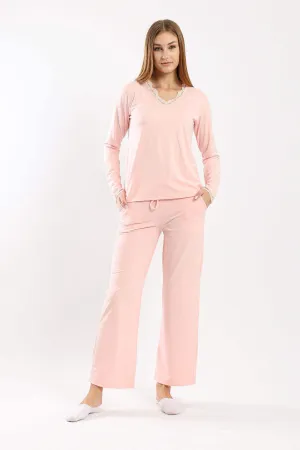 Lace V-Neck Pyjama Set