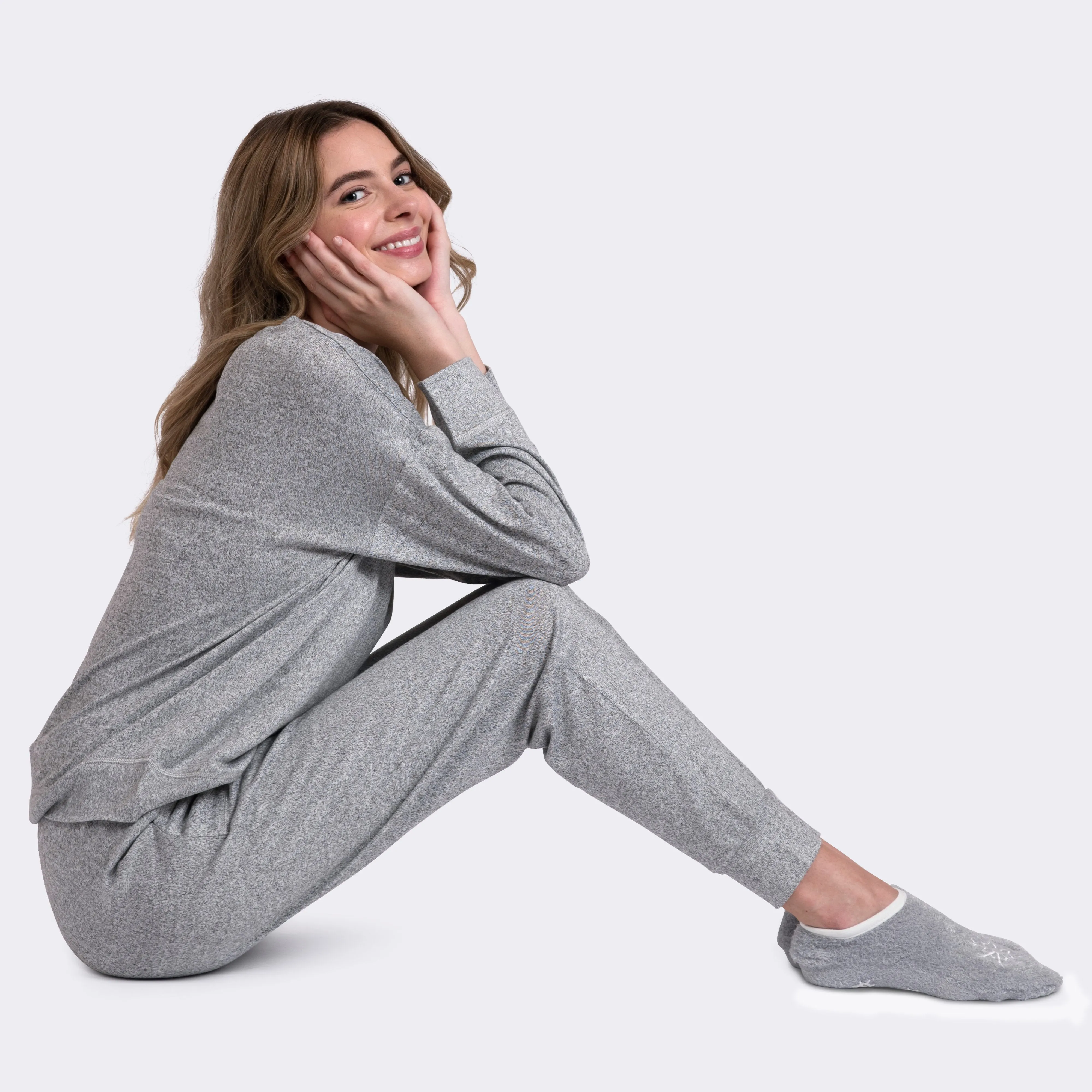 Ladies' 2-PC Grey Super Soft Pajama Set