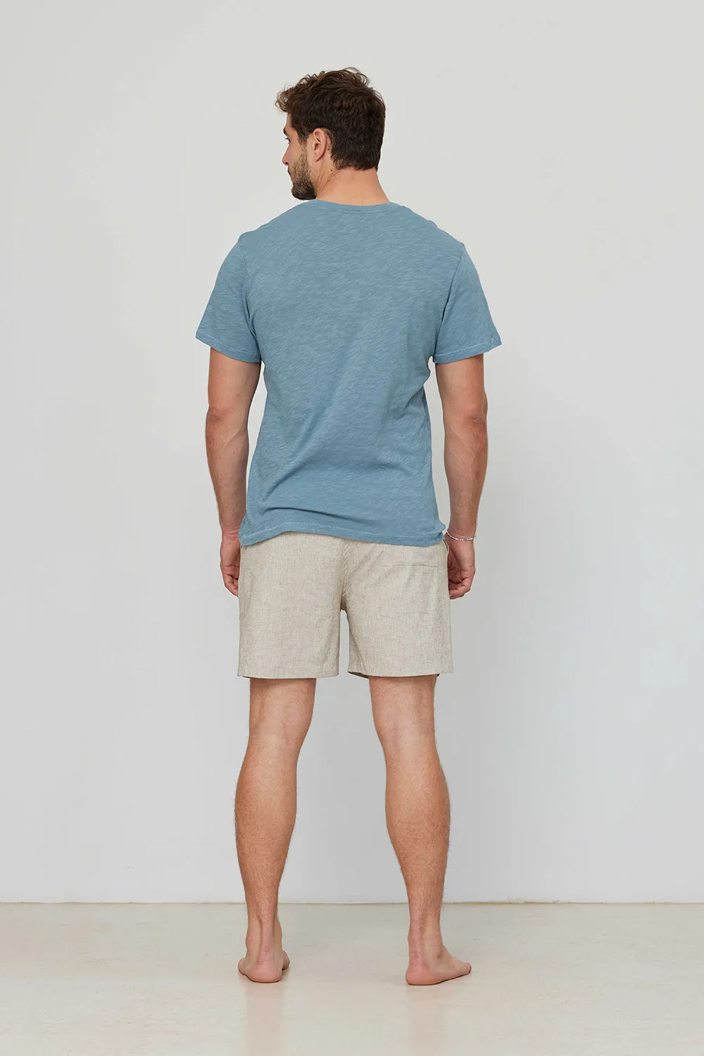 Linen Style T-Shirt Blue