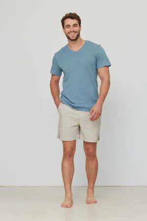 Linen Style T-Shirt Blue