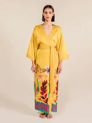 Marigold Silk Satin Robe