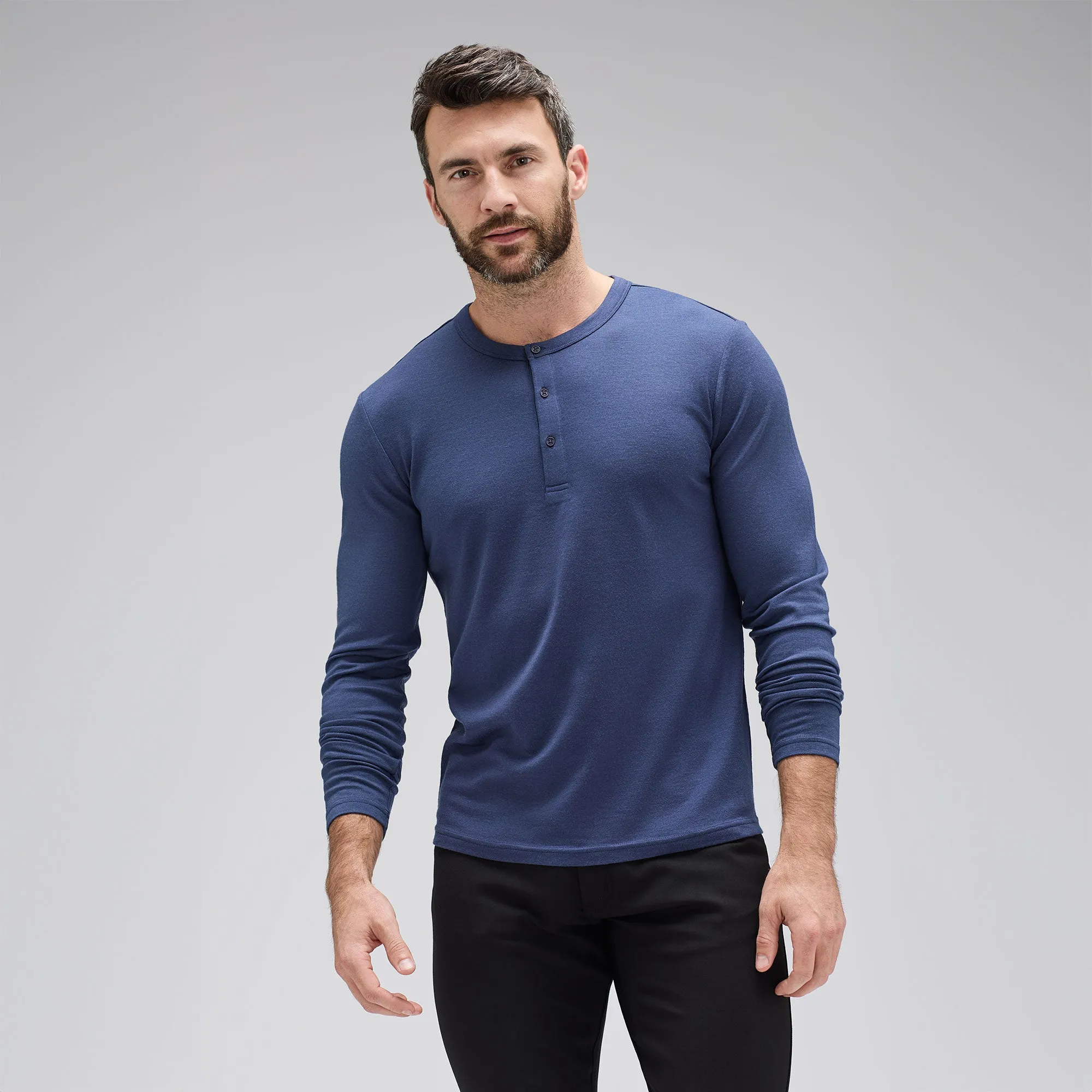 Men's Long Sleeve Merino Henley