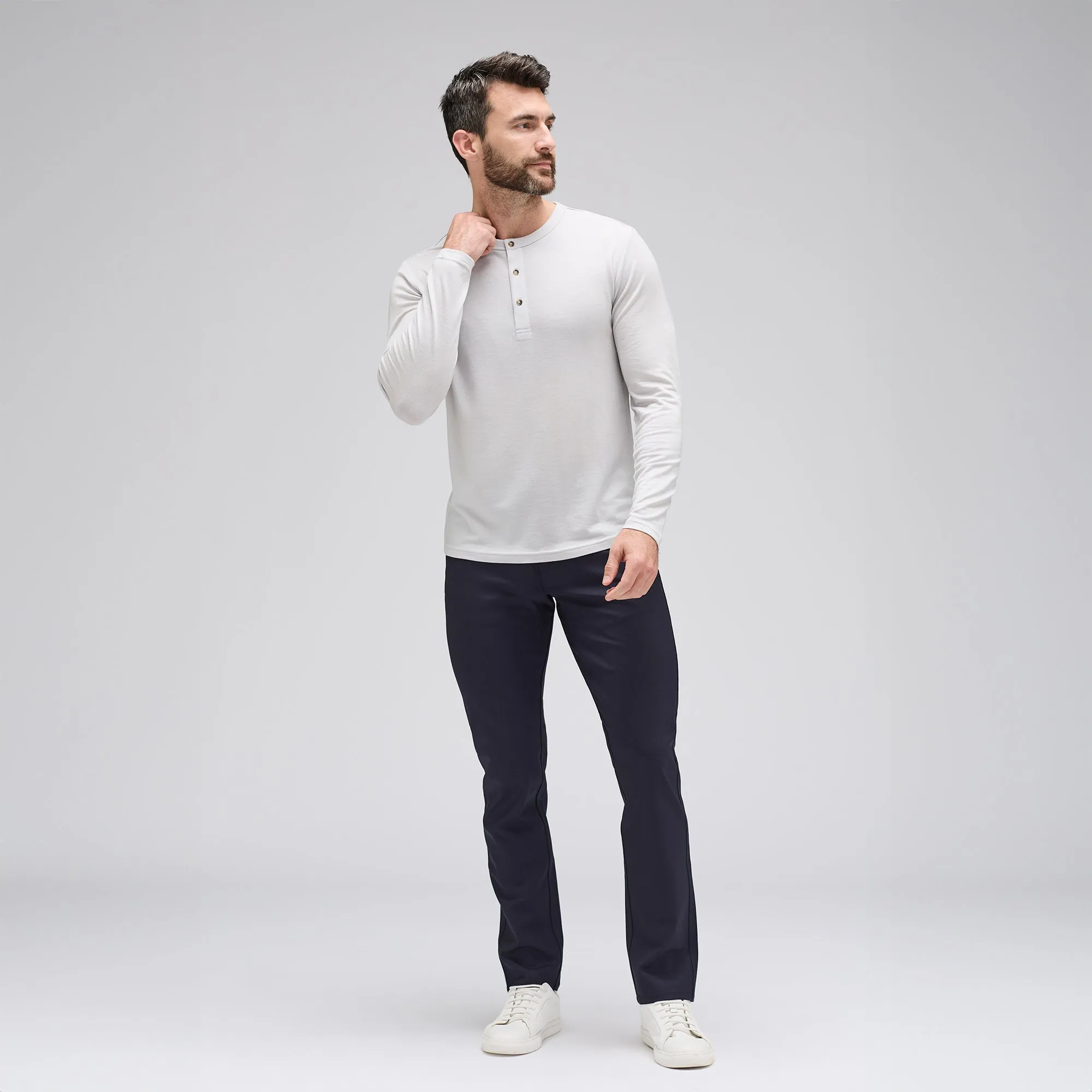 Men's Long Sleeve Merino Henley