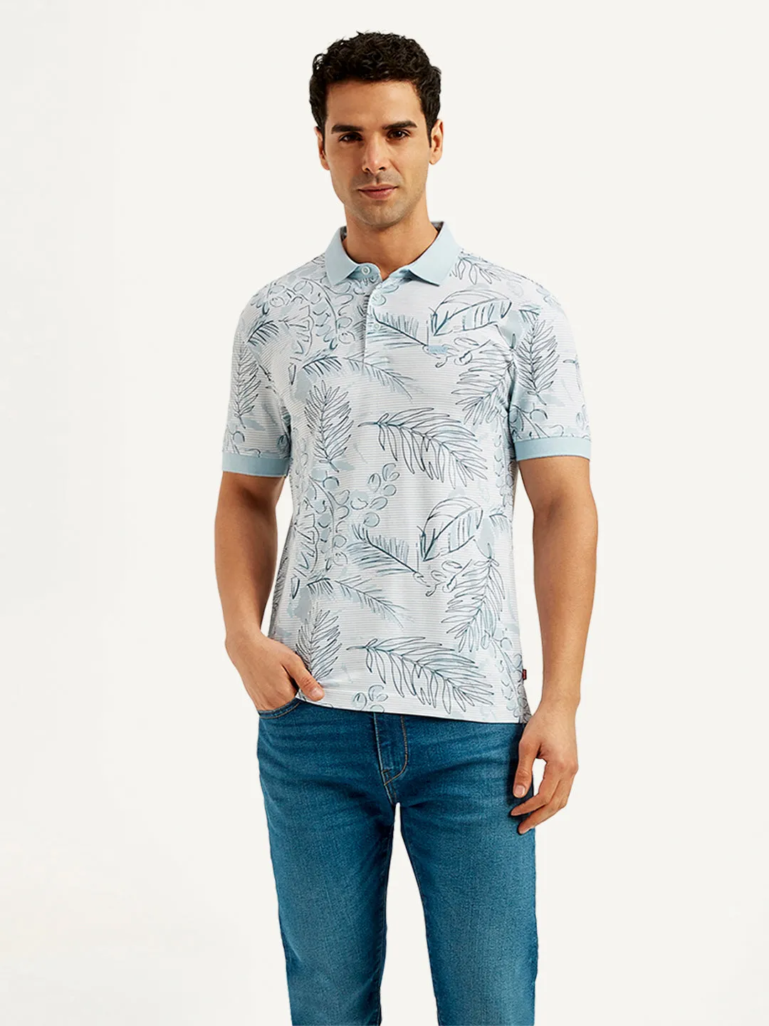 Men's Printed Slim Fit Polo T-Shirt