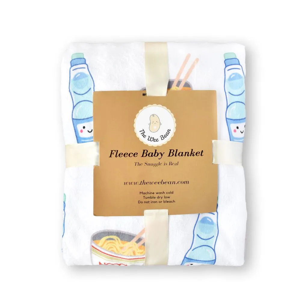 Minky Fleece Sensory Baby Blanket - Cup Noodle