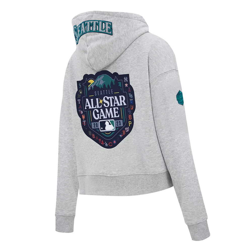 MLB ALL STAR 2023 WOMEN'S CROPPED PO HOODIE (HEATHER GREY)