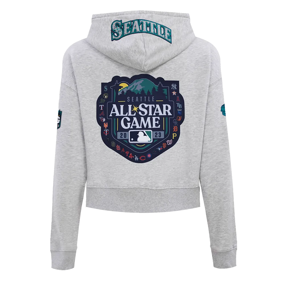 MLB ALL STAR 2023 WOMEN'S CROPPED PO HOODIE (HEATHER GREY)